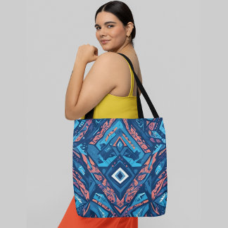 Tote Bag Un motif abstrait transparent aux formes géométriq