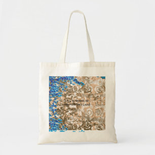 Tote Bag Un motif de cachemire élaboré en bleu et marron, h