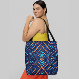 Tote Bag Un motif diamant motif abstrait vibrant esthétique