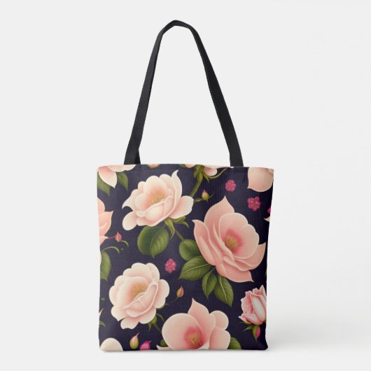 Tote Bag Un motif sans soudure avec des roses roses sur un  (Dos)