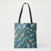 Tote Bag Un motif transparent avec instruments de musique (Devant)