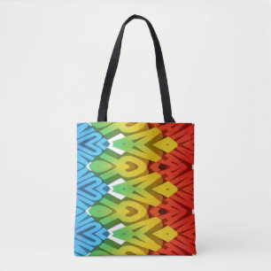 Tote Bag Un motif zigzag classique coloré et tendance vibra