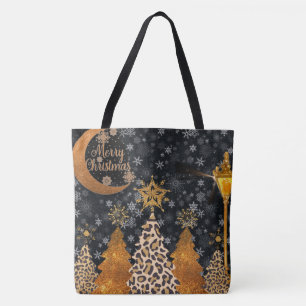 Tote Bag Un Noël sauvage et glamour avec léopard