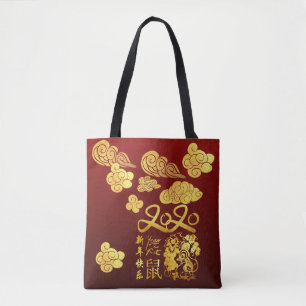 Tote Bag Un nuage Rat coupé en papier chinois Nouvel An 202
