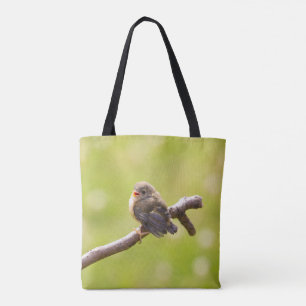 Tote Bag Un oiseau mignon chantant joyeusement en été