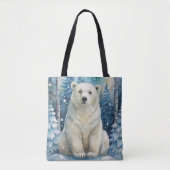Tote Bag Un ours polaire en hiver (Devant)