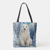 Tote Bag Un ours polaire en hiver (Dos)