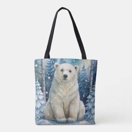 Tote Bag Un ours polaire en hiver (Dos)