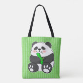 Tote Bag Un Panda Bébé Mignonne Mangeant Stalk Bambou (Dos)