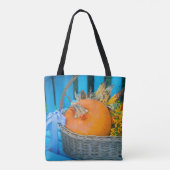 Tote Bag Un panier de vacances avec citrouilles (Dos)
