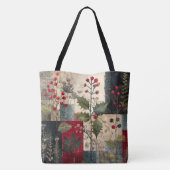 Tote Bag Un Patchwork Rustique d'Hiver à la Baie de Houx (Dos)