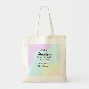 Tote Bag Un petit arc-en-ciel est en route nom de la baby s