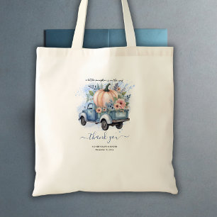 Tote Bag Un petit Baby shower d'aquarelle bleu de camion Ci