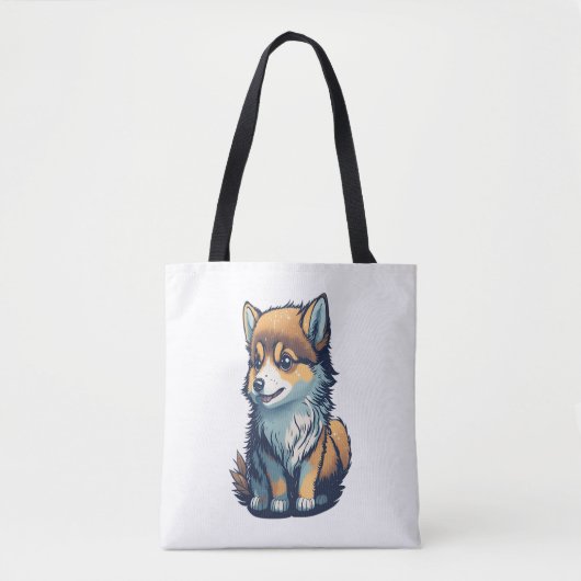 Tote Bag Un Petit Chiot Mignonne (Devant)
