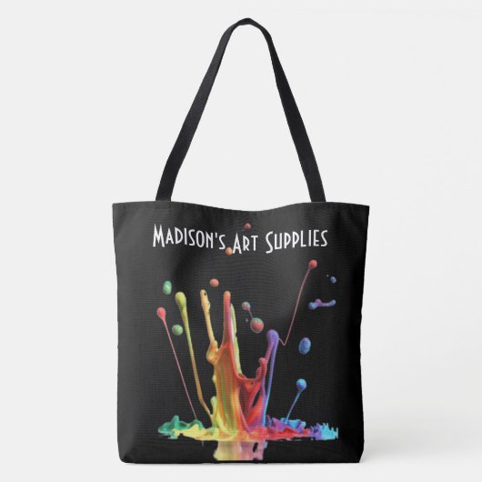 Tote Bag Un peu de peinture ! Fournitures d'art personnali (Dos)