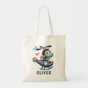 Tote Bag Un Pilote Dinosaure Cute Volant Un Hélicoptère De 