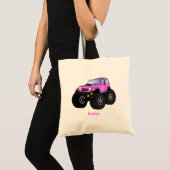 Tote Bag Un Pink Monster Cartoon (Devant (produit))