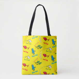 Tote Bag Un Poisson Deux Poissons Motif Jaune