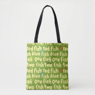 Tote Bag Un Poisson Deux Poissons Typographie Motif