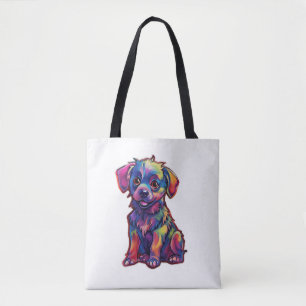 Tote Bag Un rayon de joie le Fluorescent Shining Dog