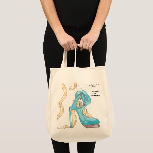 Tote Bag "Un ruban dans une chaussure ?" (Devant (produit))