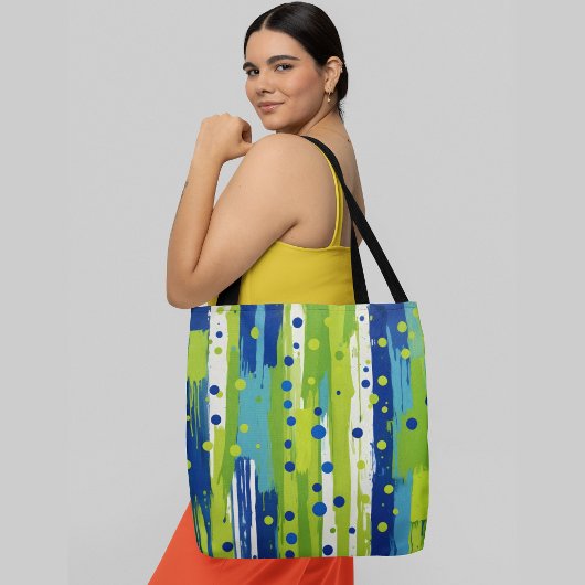 Tote Bag Un tableau abstrait avec des rayures verticales
