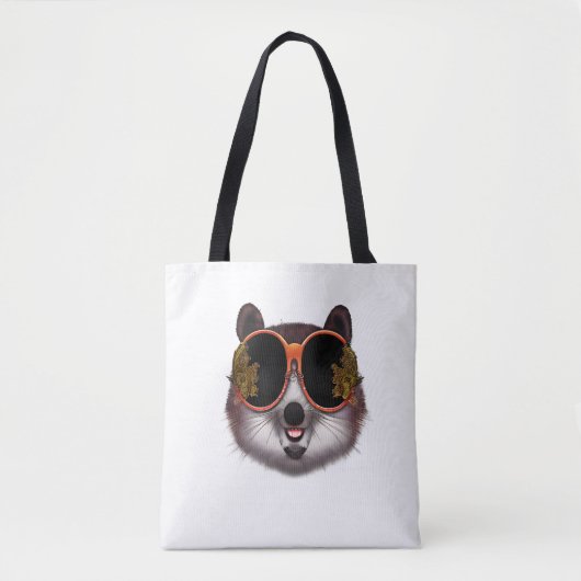 Tote Bag Un Tanuki Cool Aux Lunettes De Soleil Ornées (Devant)