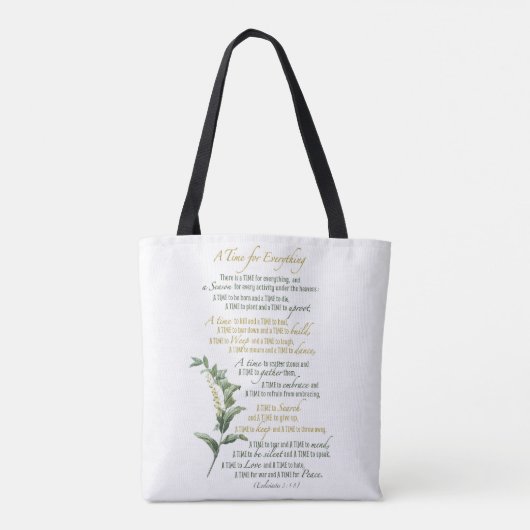 Tote Bag Un temps pour tout - Ecclesiastes 3 : 1-8 (Dos)