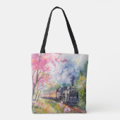 Tote Bag Un train au printemps (Dos)