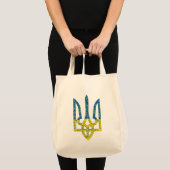 Tote Bag Un trident ukrainien texturé drapeau d'Ukraine cou (Devant (produit))