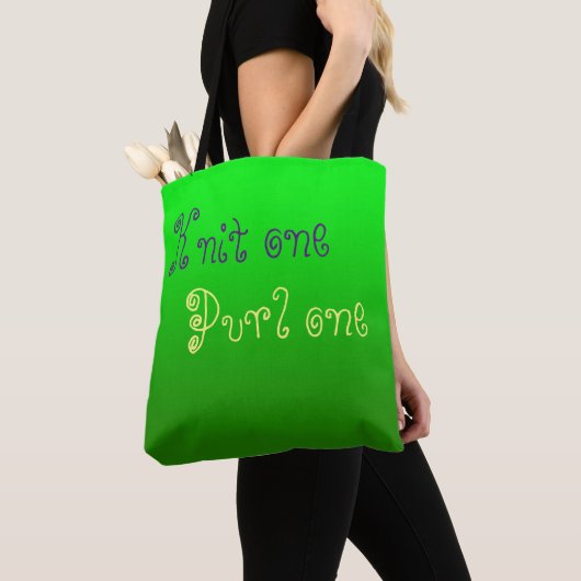 Tote Bag Un truc. Purl one. - Projet tricot - votre nom (De près)