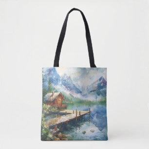 Tote Bag Un tuyau de pêche sur le lac
