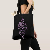 Tote Bag Unalome rose (De près)