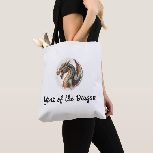 Tote Bag Une année d'aquarelle de dragon (De près)