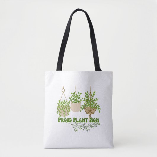 Tote Bag Une belle étiquette pour maman amoureuse plante. (Devant)