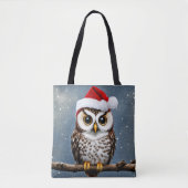 Tote Bag Une chouette chouette de Noël (Devant)