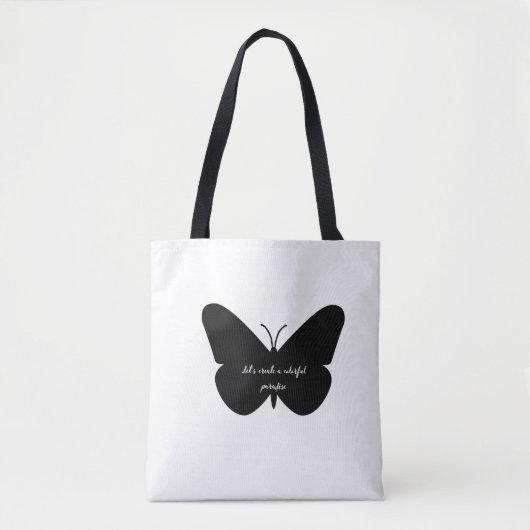 Tote Bag Une citation simple dans un simple papillon (Devant)