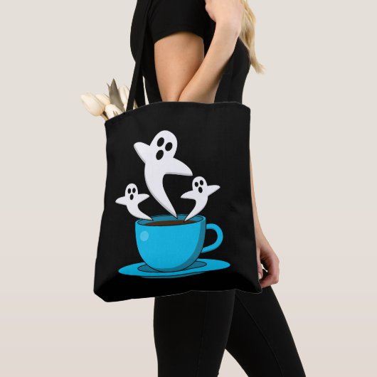 Tote Bag Une coupe de café fumeur fantôme (De près)