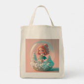 Tote Bag Une drôle de petite poupée sur un nuage (Dos)