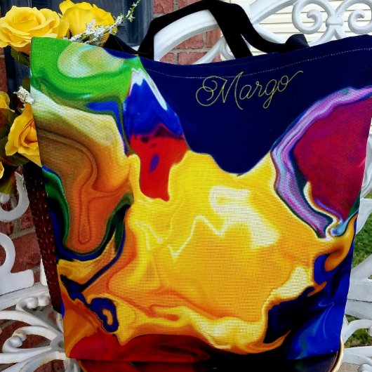 Tote Bag Une explosion de design graphique de bonheur jaune