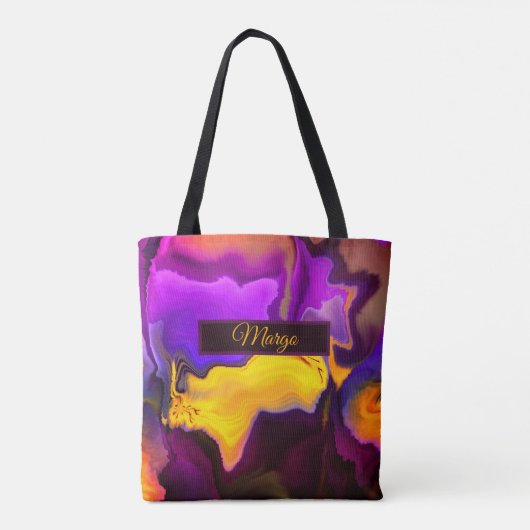 Tote Bag Une explosion de violet et de jaune (Dos)