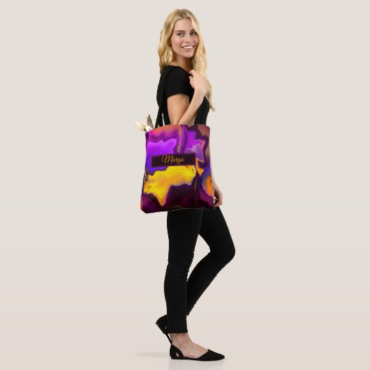 Tote Bag Une explosion de violet et de jaune (Sur le modèle)