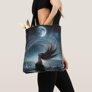 Tote Bag Une Femme Au Feu De La Lune Océanique