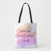 Tote Bag Une femme rose Aquarelle Chic Typographie (Devant)