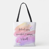 Tote Bag Une femme rose Aquarelle Chic Typographie (Dos)