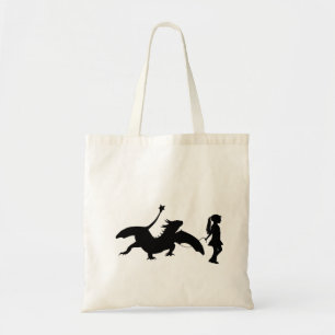 Tote Bag Une Fille Marchant Son Pet Dragon Drôle Idée-Cad