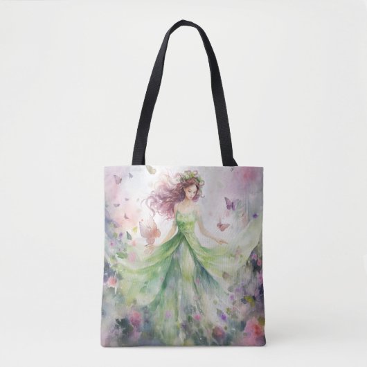 Tote Bag Une jolie fée de printemps (Devant)