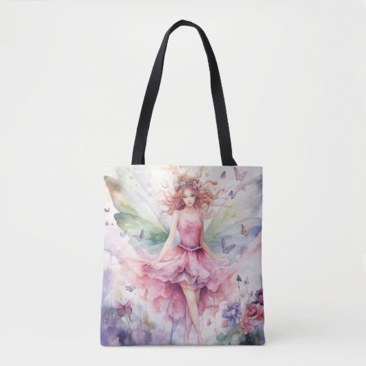 Tote Bag Une jolie fée de printemps (Devant)