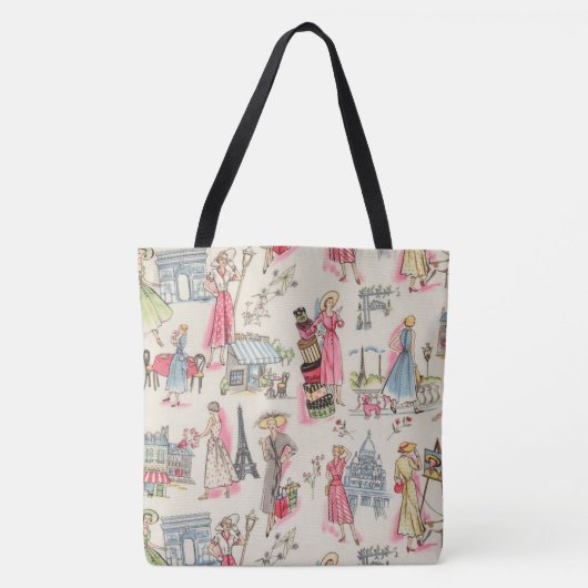 Tote Bag Une journée à Paris (Devant)