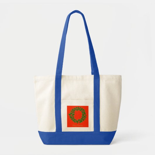 Tote Bag Une joyeuse couronne de Noël (Devant)